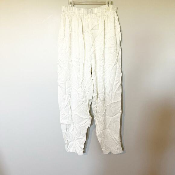 Le Clé ivory satin pants pull on new with tags large - Picture 2 of 8